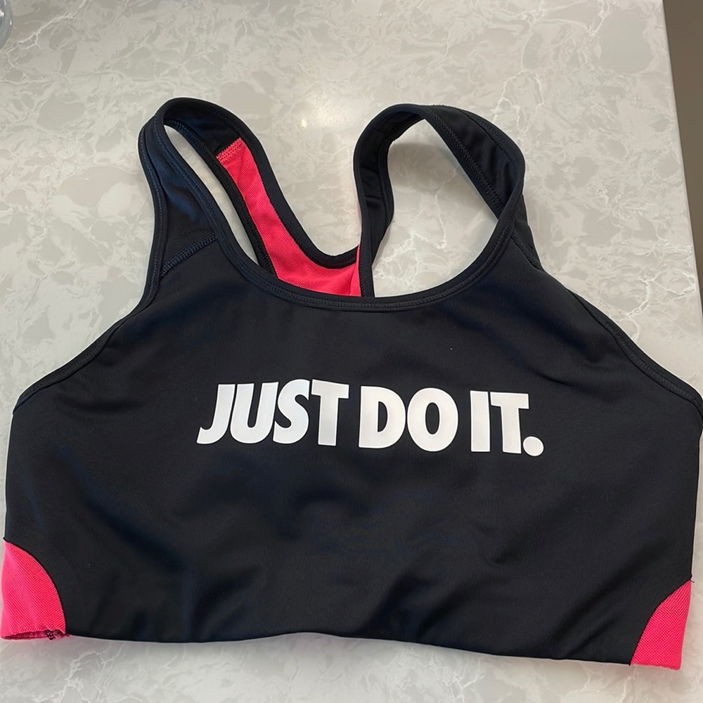 Cute pink and black Nike sports bra